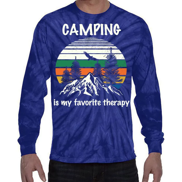 Camping Is My Therapy Tie-Dye Long Sleeve Shirt