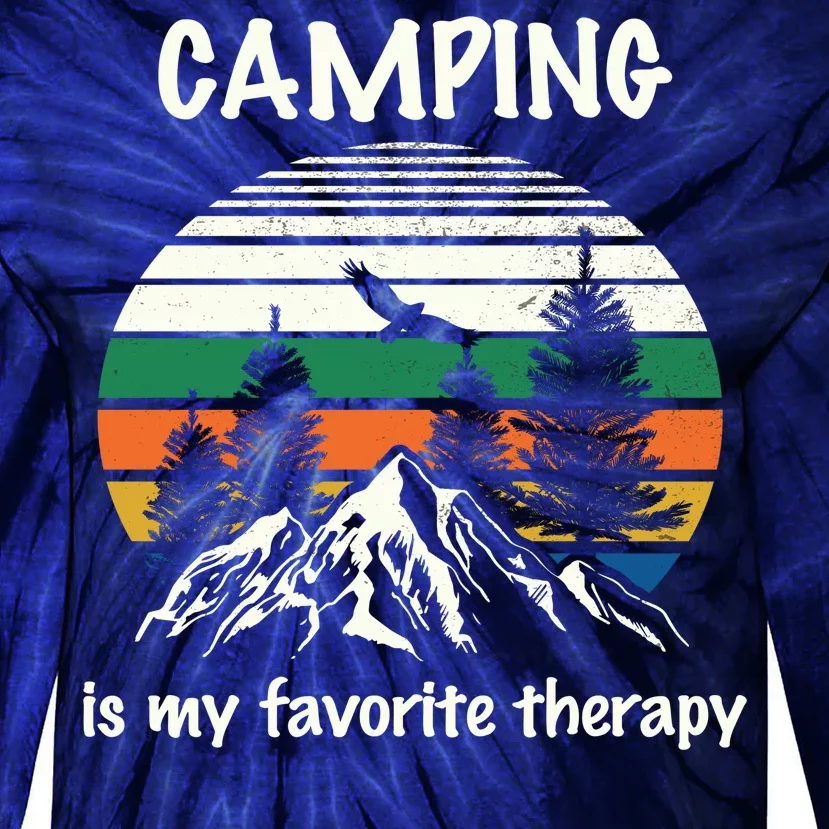 Camping Is My Therapy Tie-Dye Long Sleeve Shirt