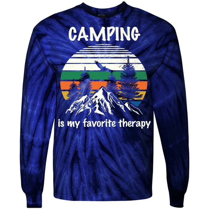 Camping Is My Therapy Tie-Dye Long Sleeve Shirt