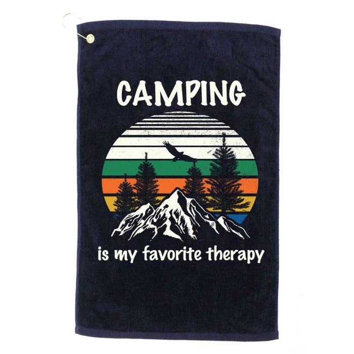 Camping Is My Therapy Platinum Collection Golf Towel