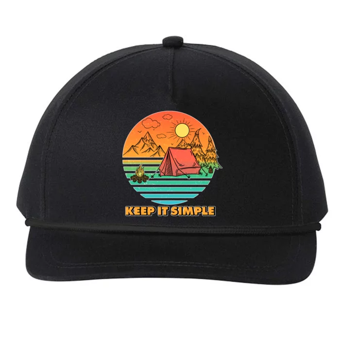 Camping Keep It Simple Snapback Five-Panel Rope Hat