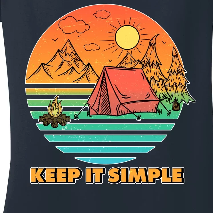 Camping Keep It Simple Women's V-Neck T-Shirt