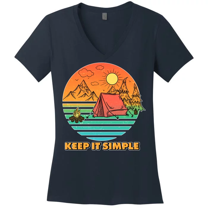 Camping Keep It Simple Women's V-Neck T-Shirt