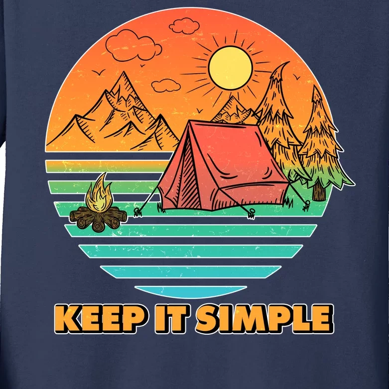 Camping Keep It Simple Kids Long Sleeve Shirt