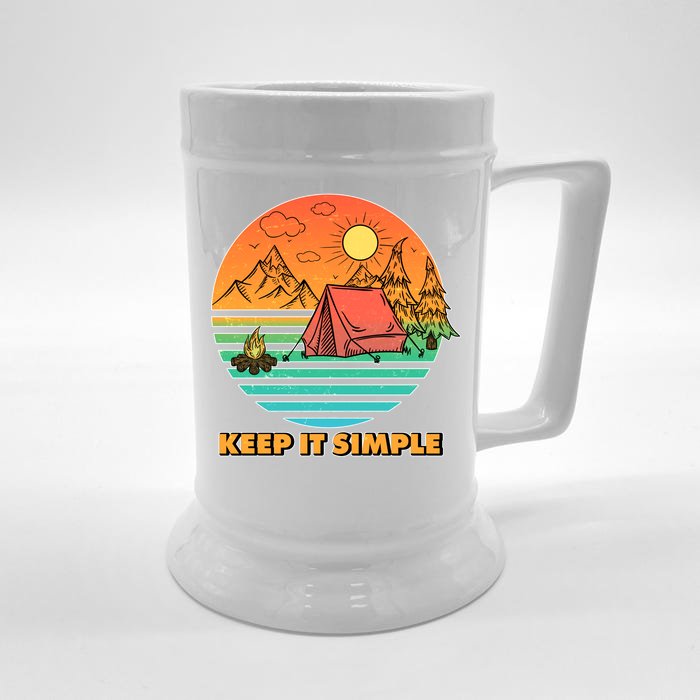 Camping Keep It Simple Front & Back Beer Stein