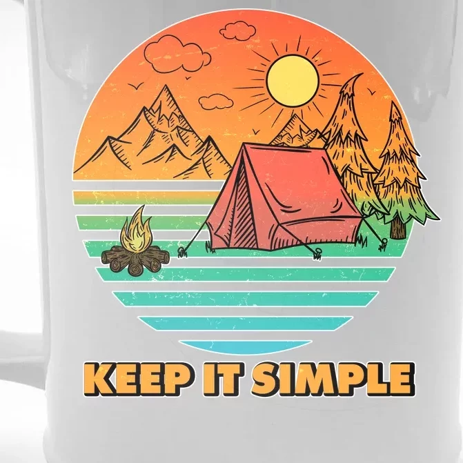 Camping Keep It Simple Front & Back Beer Stein