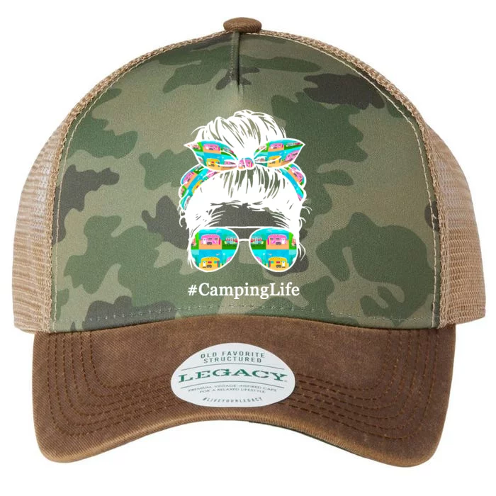 Camping Life Messy Hair Legacy Tie Dye Trucker Hat