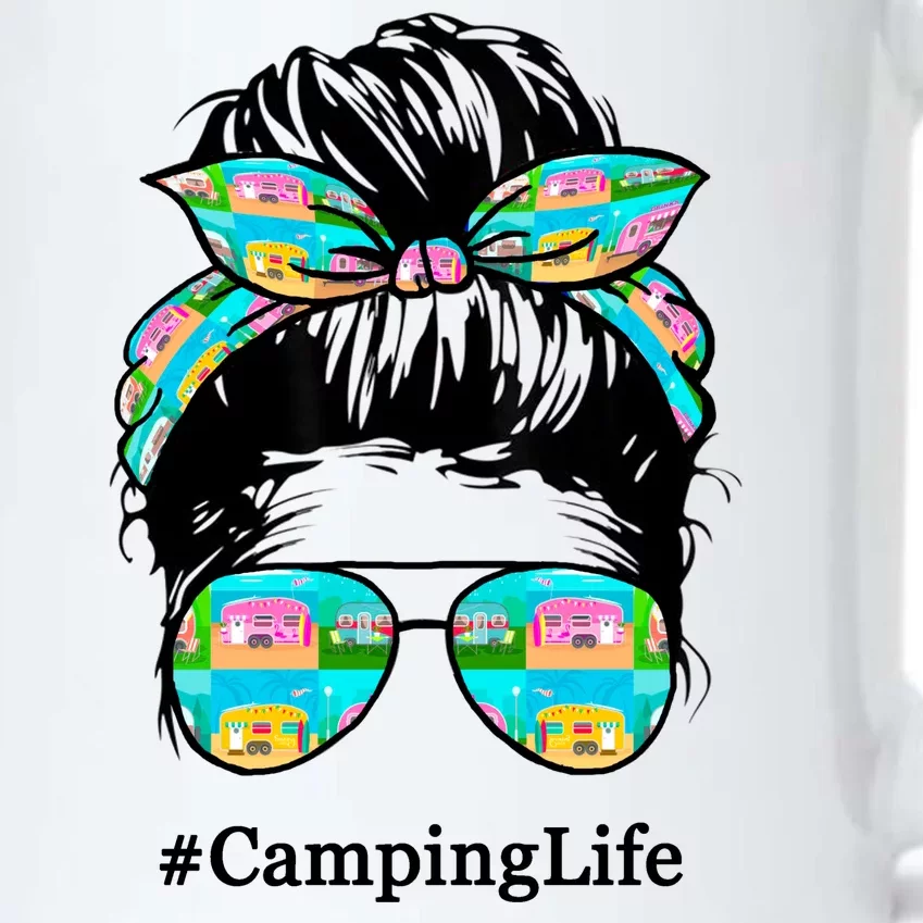 Camping Life Messy Hair Black Color Changing Mug