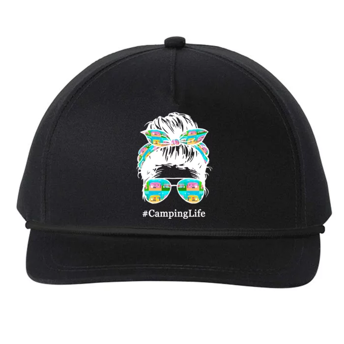 Camping Life Messy Hair Snapback Five-Panel Rope Hat