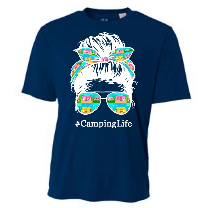 Camping Life Messy Hair Cooling Performance Crew T-Shirt