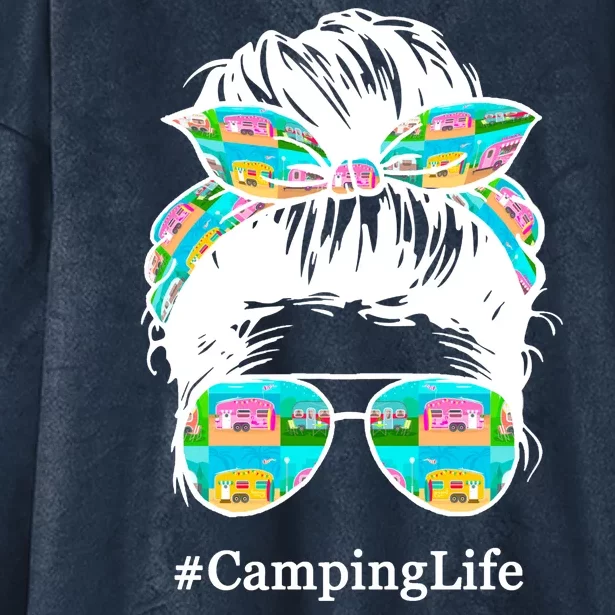 Camping Life Messy Hair Hooded Wearable Blanket