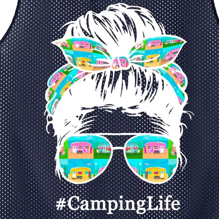 Camping Life Messy Hair Mesh Reversible Basketball Jersey Tank