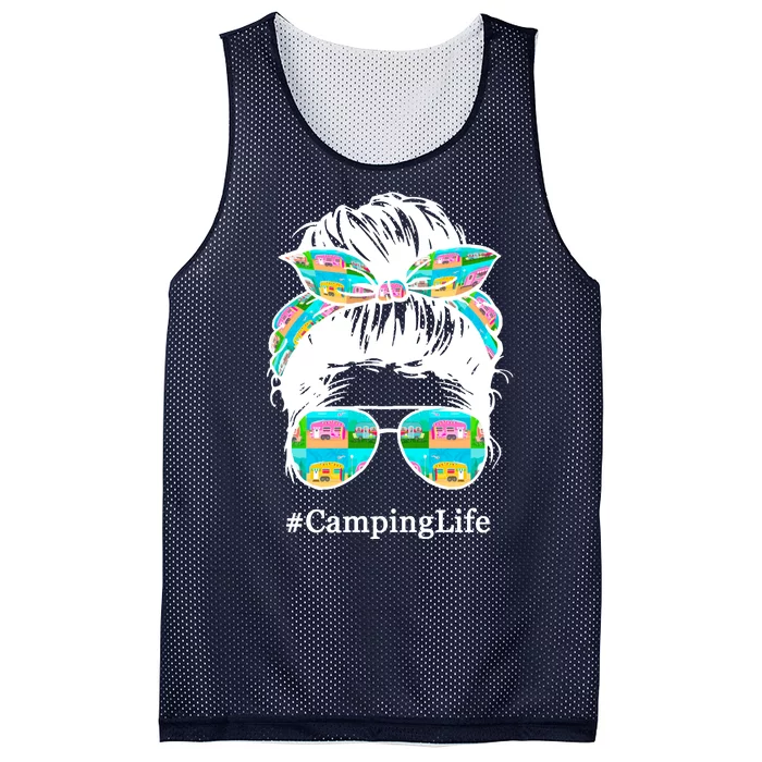 Camping Life Messy Hair Mesh Reversible Basketball Jersey Tank