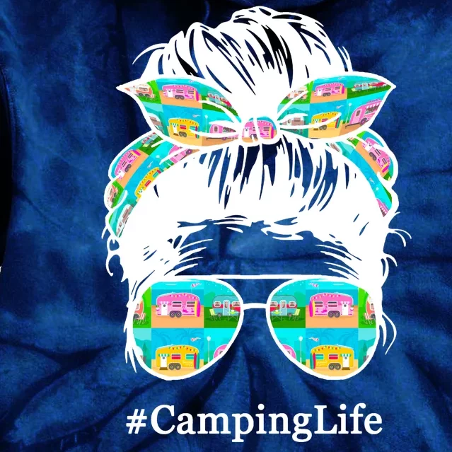 Camping Life Messy Hair Tie Dye Hoodie