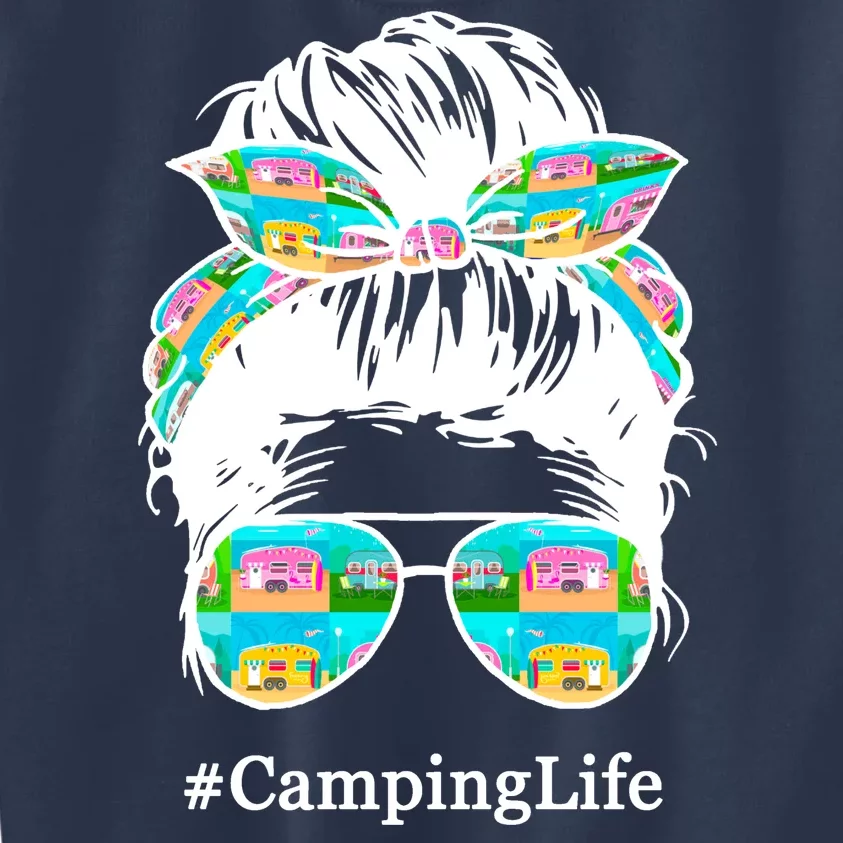 Camping Life Messy Hair Kids Sweatshirt