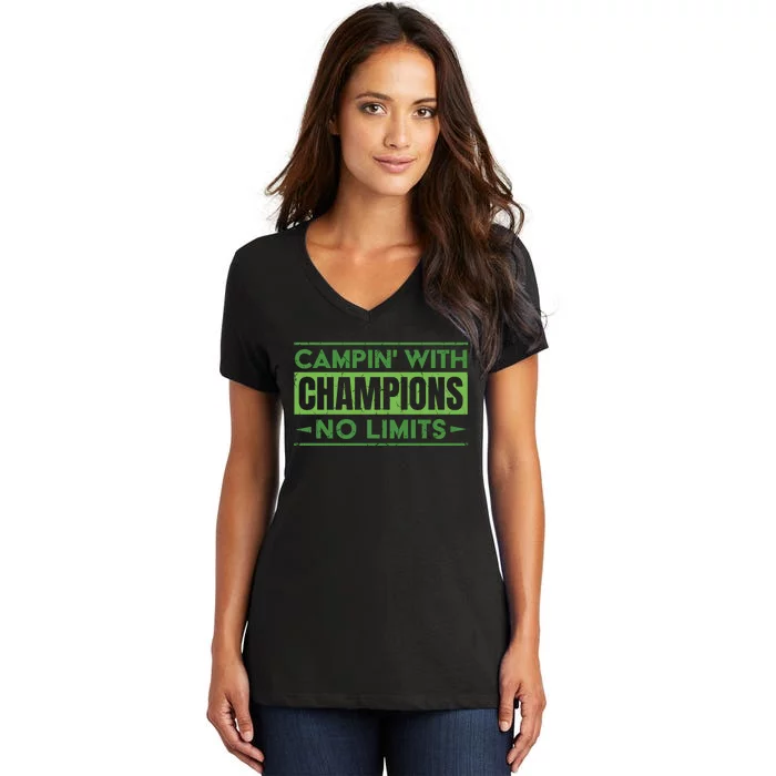 Camping With Champions Women's V-Neck T-Shirt