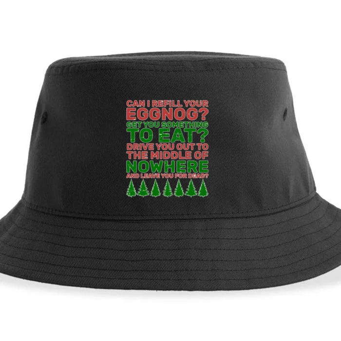 Can I Refill Your Eggnog Funny Christmas Sustainable Bucket Hat