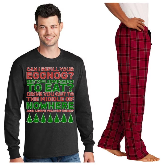 Can I Refill Your Eggnog Funny Christmas Long Sleeve Pajama Set