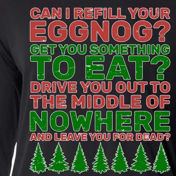 Can I Refill Your Eggnog Funny Christmas Cooling Performance Long Sleeve Crew