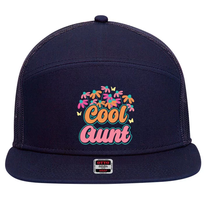 Cool Aunt Niece Nephew Auntie Nephews Gift 7 Panel Mesh Trucker Snapback Hat