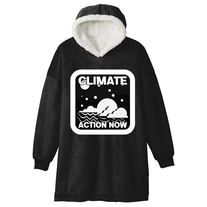 Climate Action Now Graphic Hooded Wearable Blanket