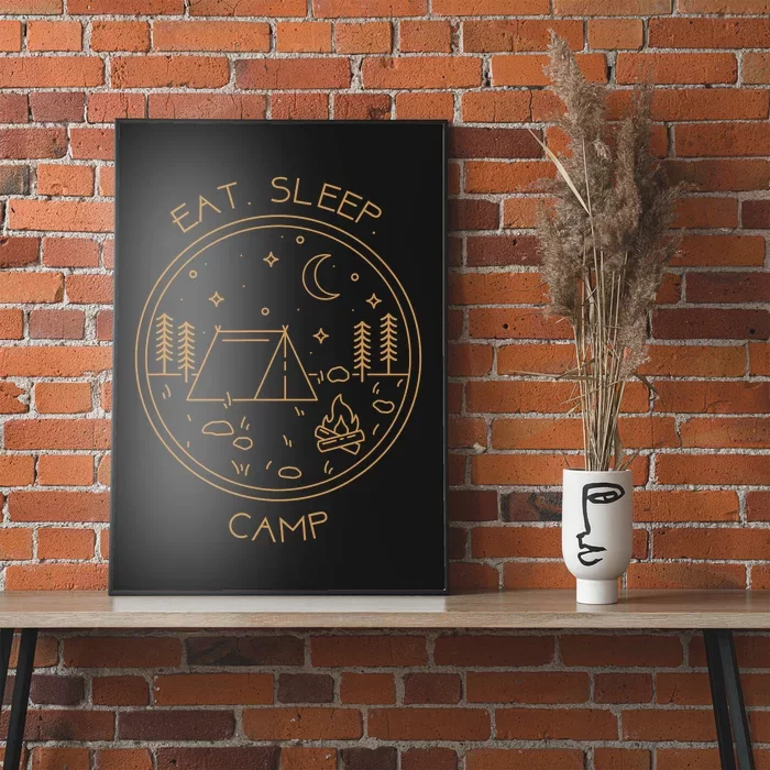 Camping And Nature Lovers Eat Sleep And Camp Adult Apparel Poster