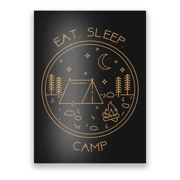 Camping And Nature Lovers Eat Sleep And Camp Adult Apparel Poster