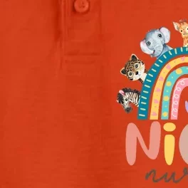 Cute Animals Nicu Nurse Rainbow Cute Gift Dry Zone Grid Performance Polo