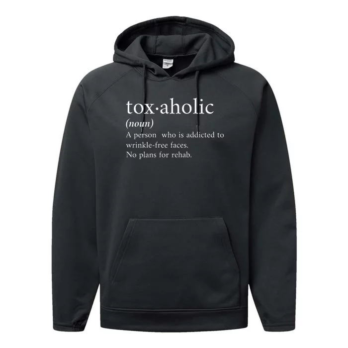 Cute Aesthetic Nurse Botox Cosmetic Rn Toxaholic Definition Performance Fleece Hoodie