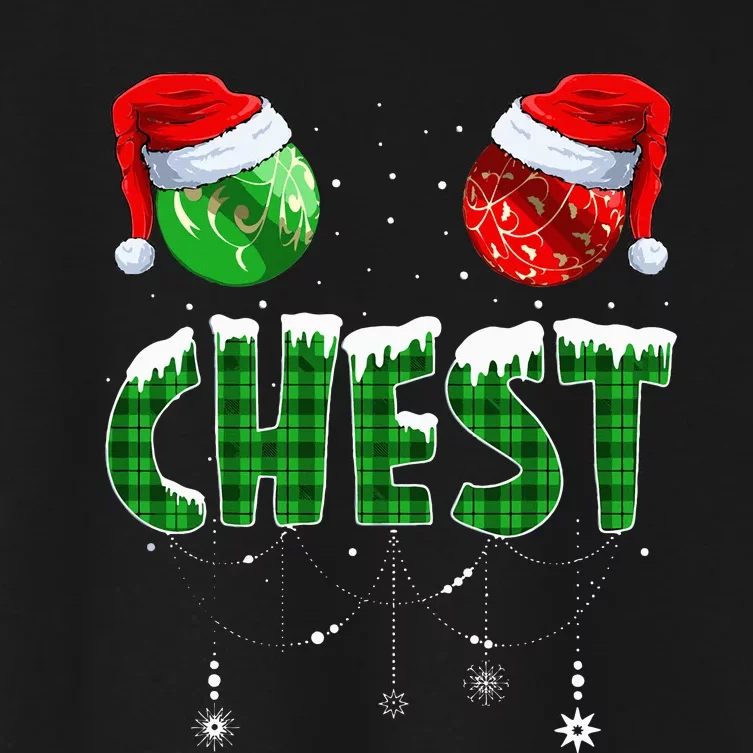 Chest And Nuts Christmas Matching Couple Chestnuts Funny Women's Crop Top Tee