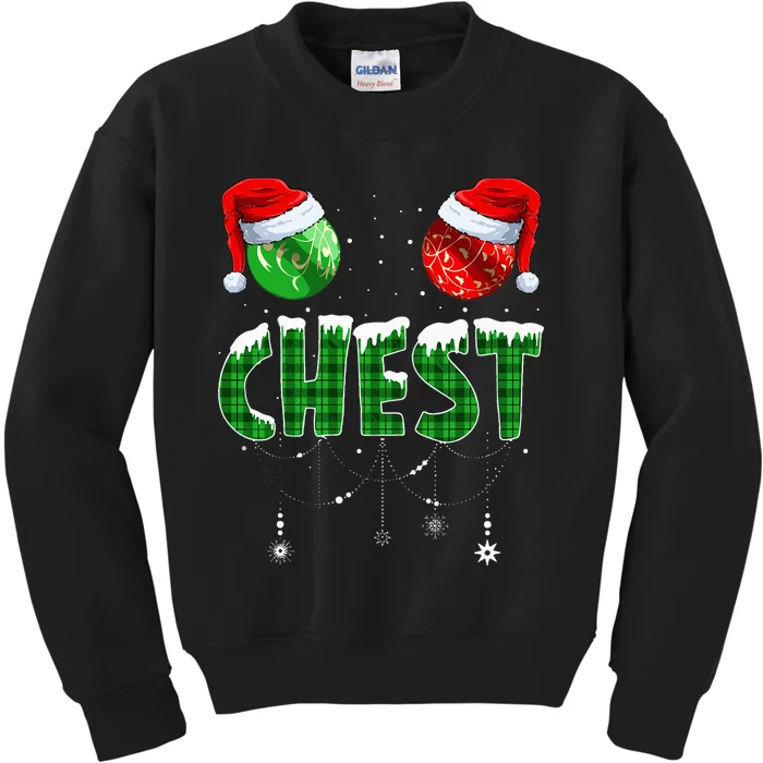 Chest And Nuts Christmas Matching Couple Chestnuts Funny Kids Sweatshirt