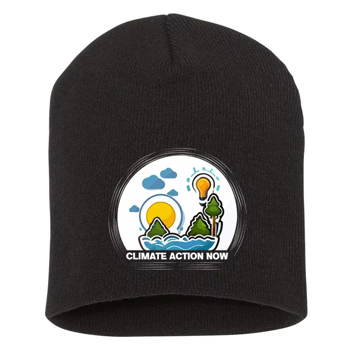 Climate Action Now Graphic Short Acrylic Beanie