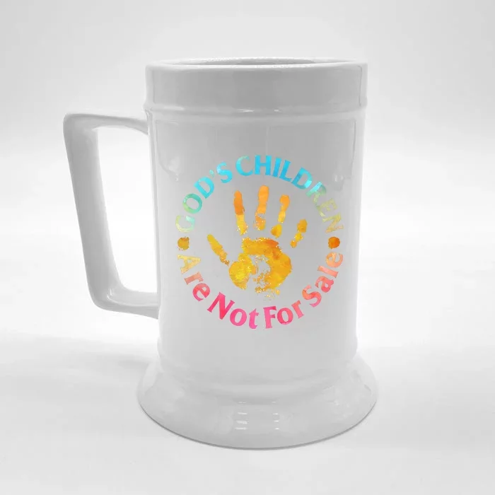 Children Are Not For Sale Hand Prints Protect Our Children Front & Back Beer Stein