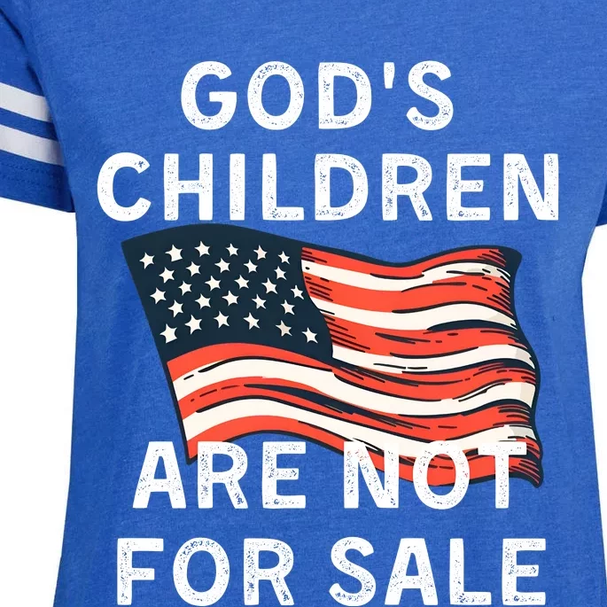 Children Are Not For Sale Protect Our Children USA Flag Enza Ladies Jersey Football T-Shirt