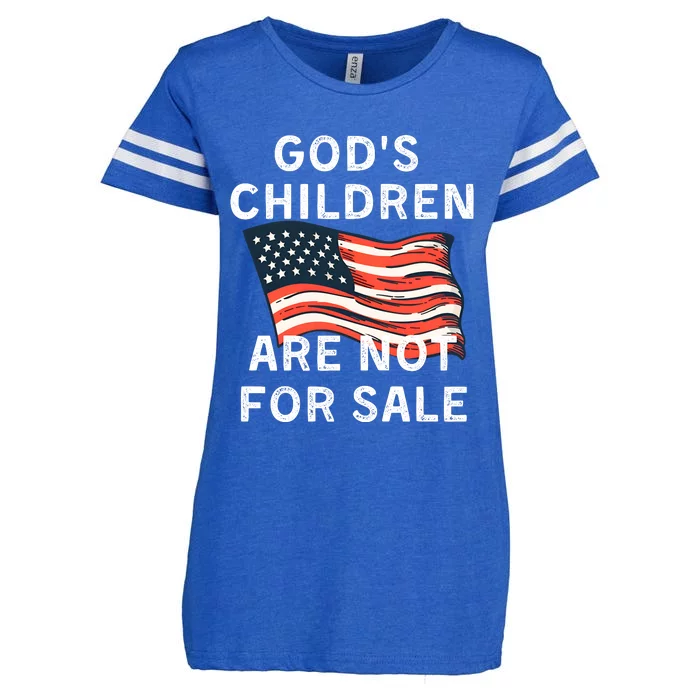 Children Are Not For Sale Protect Our Children USA Flag Enza Ladies Jersey Football T-Shirt