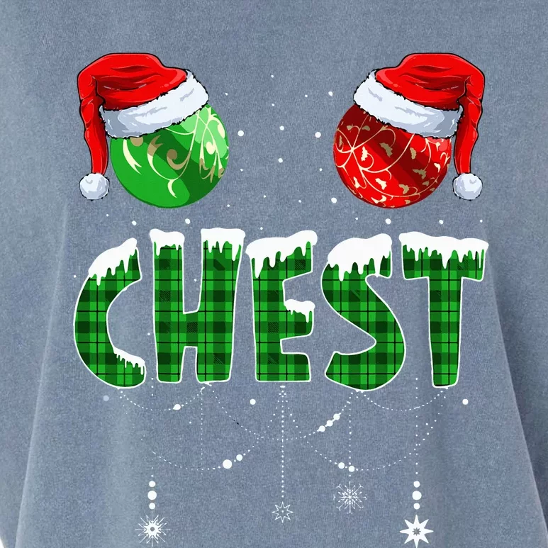 Chest And Nuts Christmas Matching Couple Funny Garment-Dyed Women's Muscle Tee