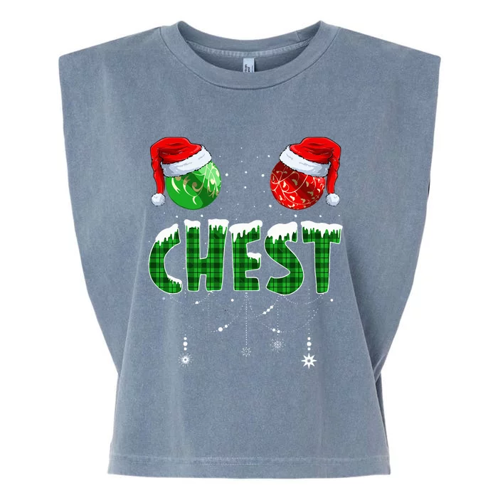 Chest And Nuts Christmas Matching Couple Funny Garment-Dyed Women's Muscle Tee