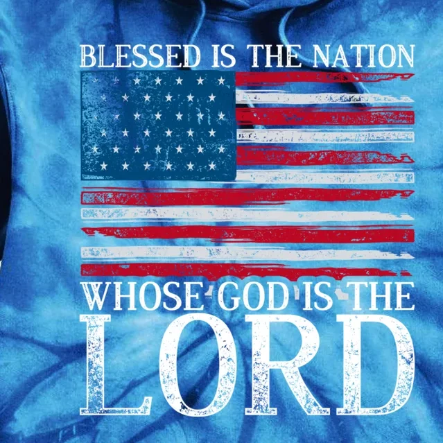 Christian American Nation Usa Flag Bible Patriotic Prayer Gift Tie Dye Hoodie