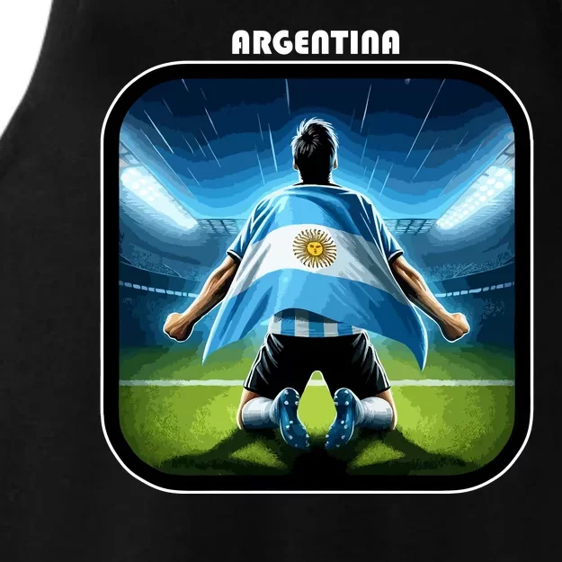 Cool Argentina National Soccer Team With Flag Ladies Tri-Blend Wicking Tank