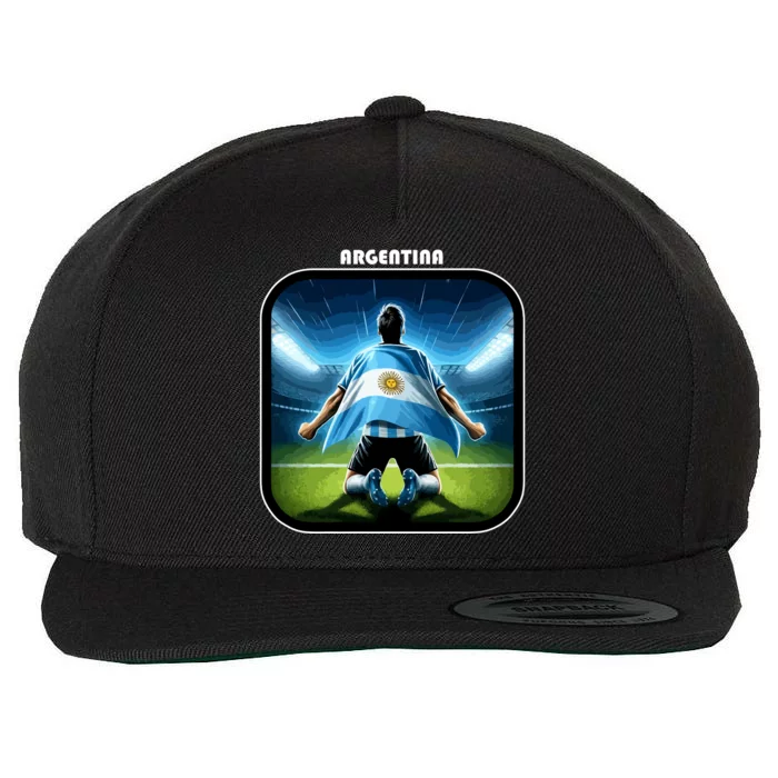 Cool Argentina National Soccer Team With Flag Wool Snapback Cap