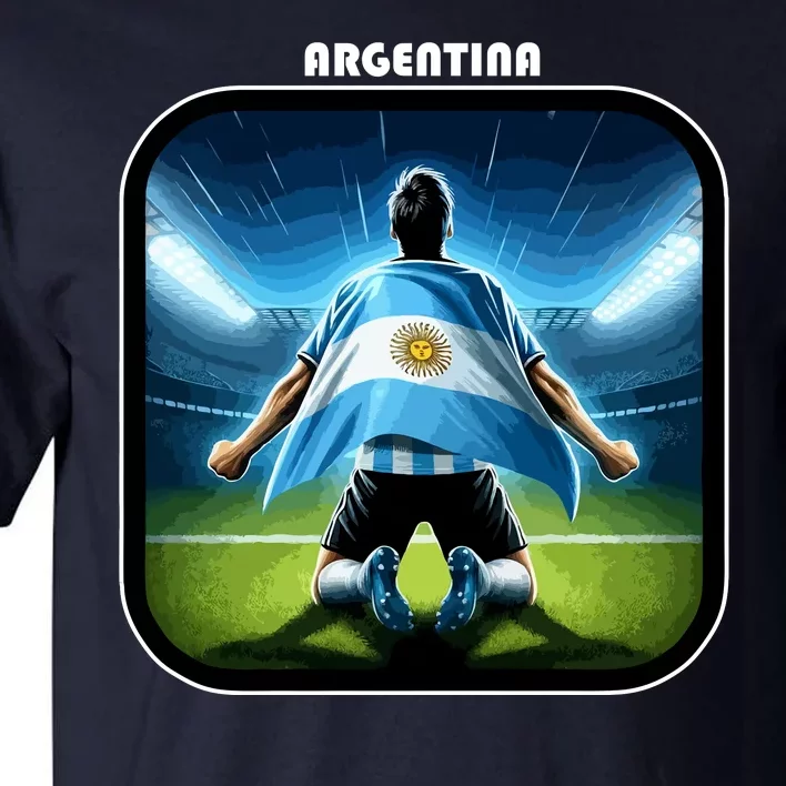 Cool Argentina National Soccer Team With Flag Tall T-Shirt