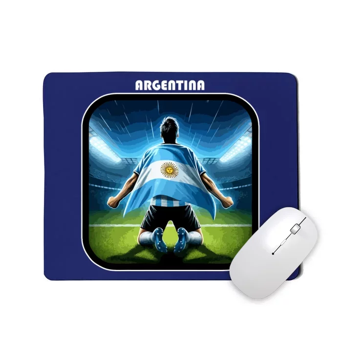 Cool Argentina National Soccer Team With Flag Mousepad