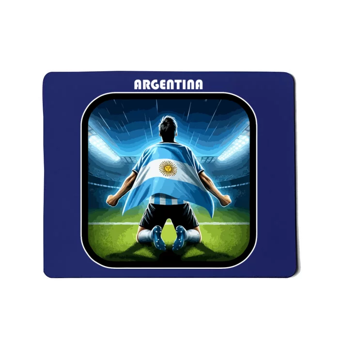 Cool Argentina National Soccer Team With Flag Mousepad