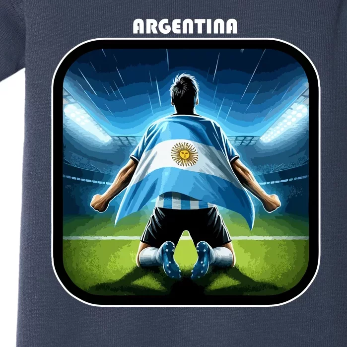 Cool Argentina National Soccer Team With Flag Baby Bodysuit