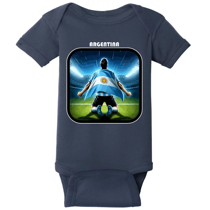 Cool Argentina National Soccer Team With Flag Baby Bodysuit