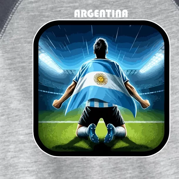 Cool Argentina National Soccer Team With Flag Toddler Fine Jersey T-Shirt