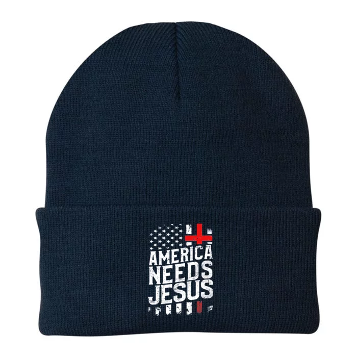 Christian America Needs Jesus Vintage Knit Cap Winter Beanie