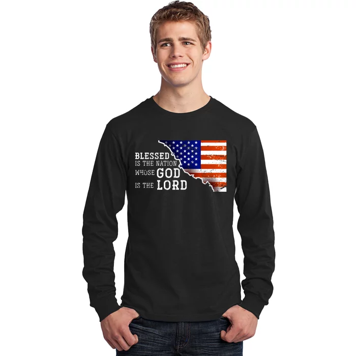 Christian American Nation Us Flag Holy Bible Verse Prayer Long Sleeve Shirt