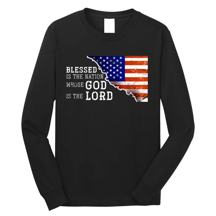 Christian American Nation Us Flag Holy Bible Verse Prayer Long Sleeve Shirt