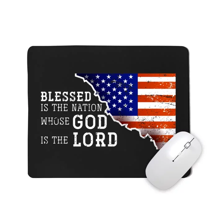 Christian American Nation Us Flag Holy Bible Verse Prayer Mousepad